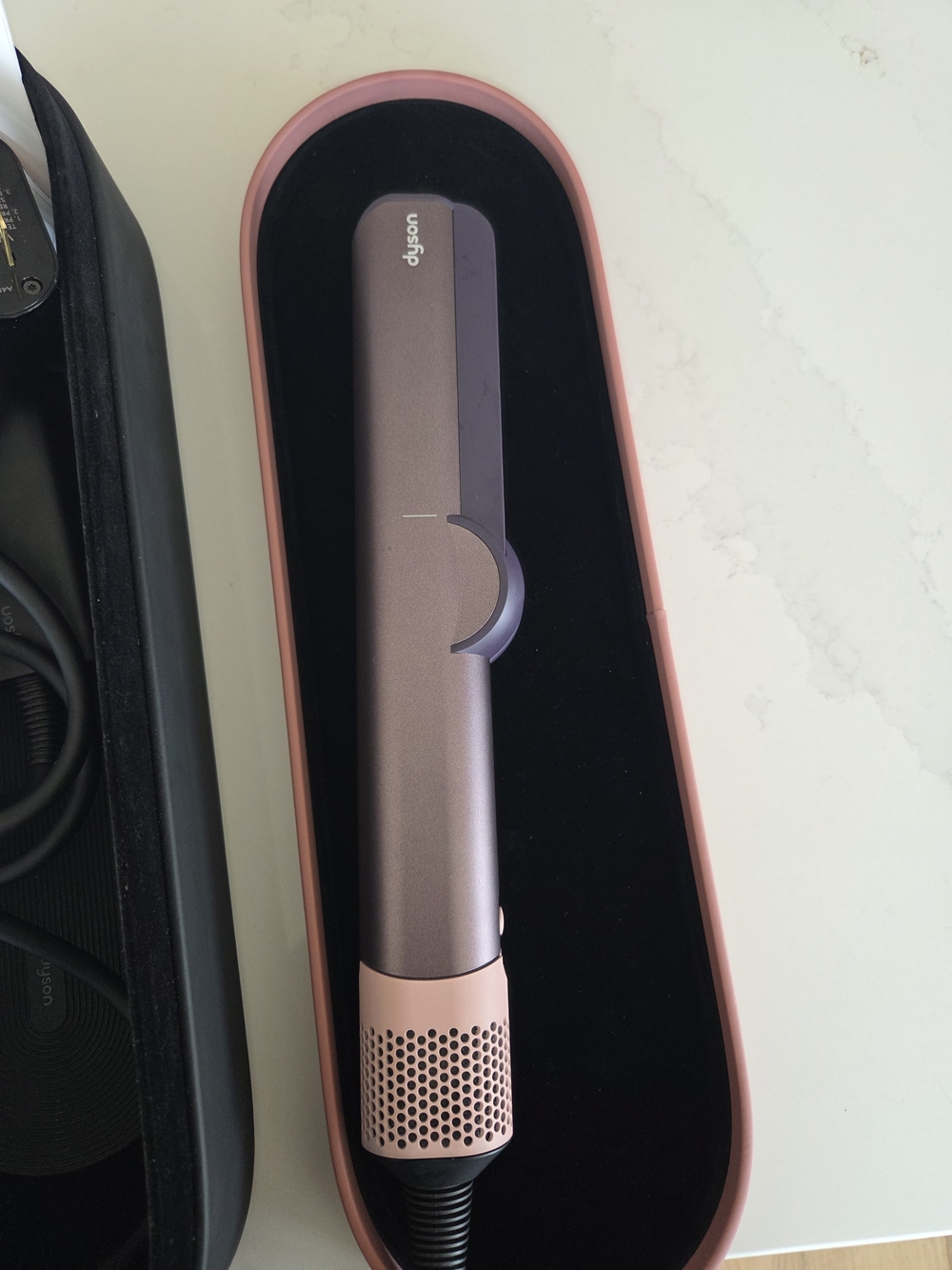Dyson Airstrait Hair Styler in Pink and Purple with Pink Travel Case